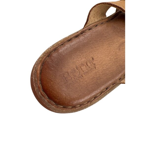 Born Womens Leather Slide Sandals Size 10 M/W Brown - Picture 2 of 6
